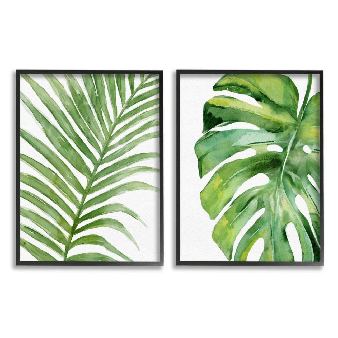 Stupell Industries Tropical Green Palms Framed Wall Art Set, 2ct.
